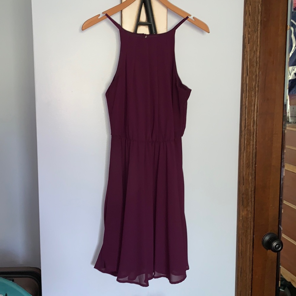 Francesca’s purple dress